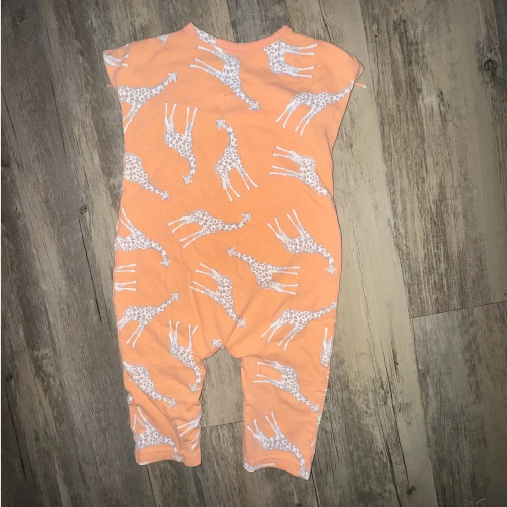 Jessica Simpson Orange Giraffe Print Romper